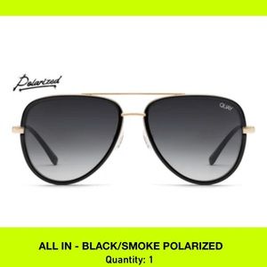 NWT QUAY ALL IN Black/Smoke Polarized Sunglasses